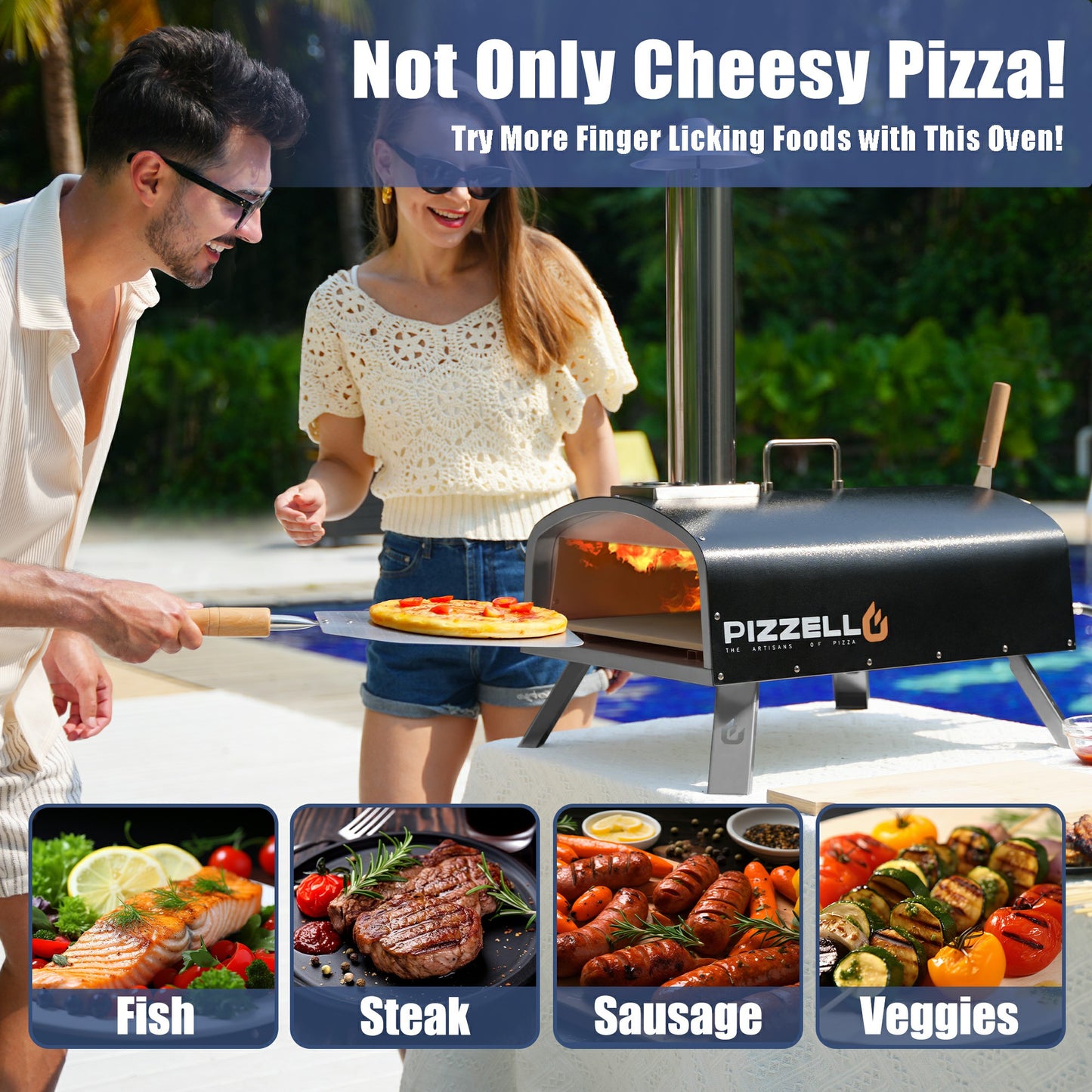 Outdoor Gas & Wood-Fired Pizza Oven in Car#color_black