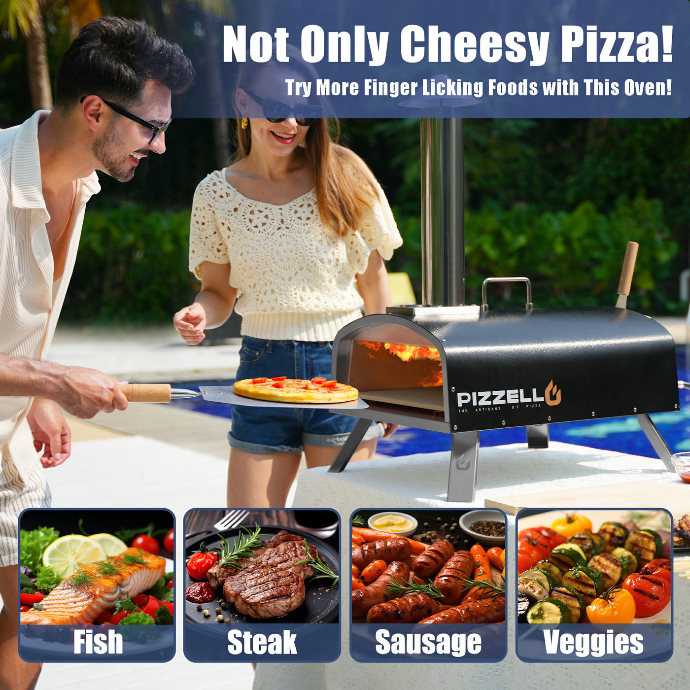 Outdoor Gas & Wood-Fired Pizza Oven in Car#color_black