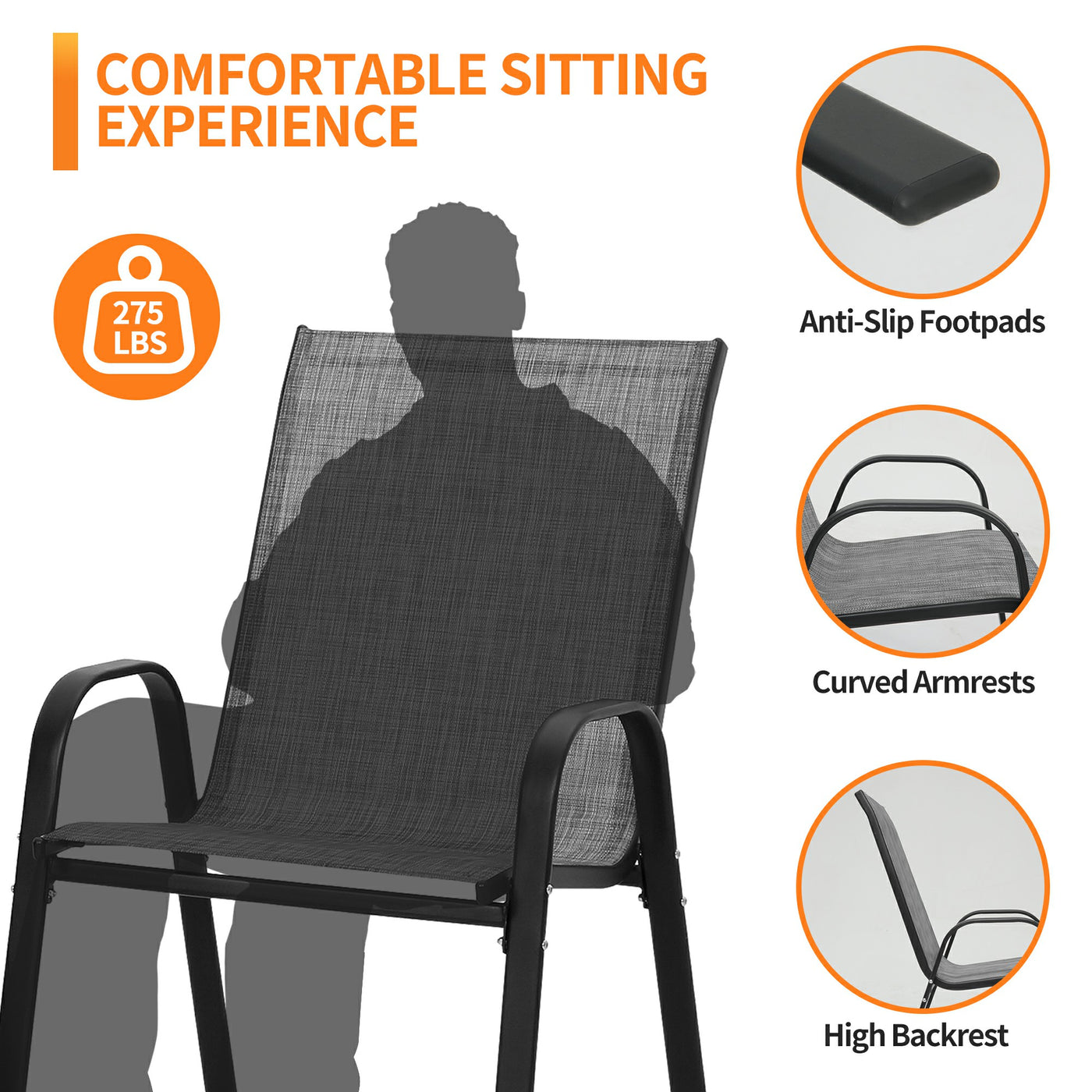 Pizzello Patio Dining Chairs#size_8pcs