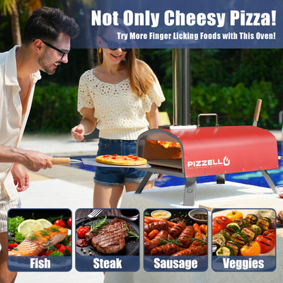 Outdoor Gas & Wood-Fired Pizza Oven in Car#color_red