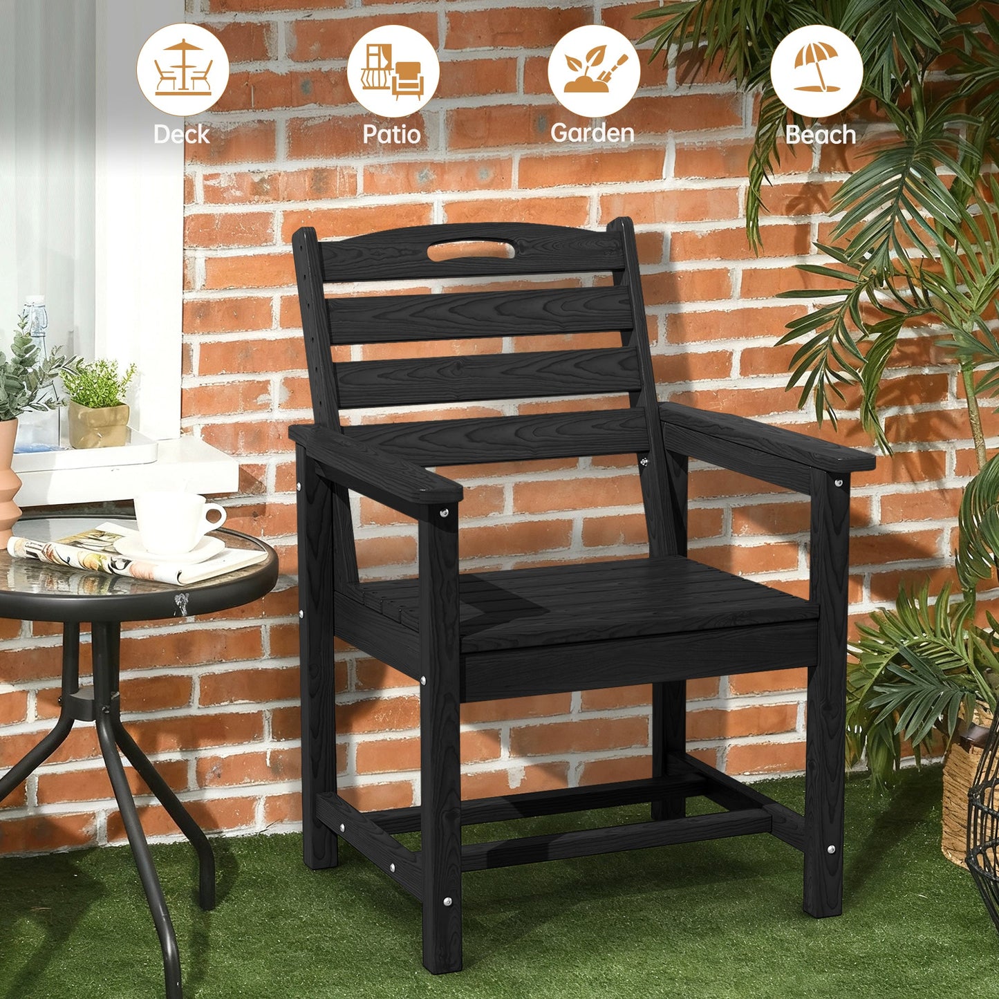 Pizzello Outdoor HDPE Dining Chair Set, All-Weather Patio Chairs Set#size_set-of-6