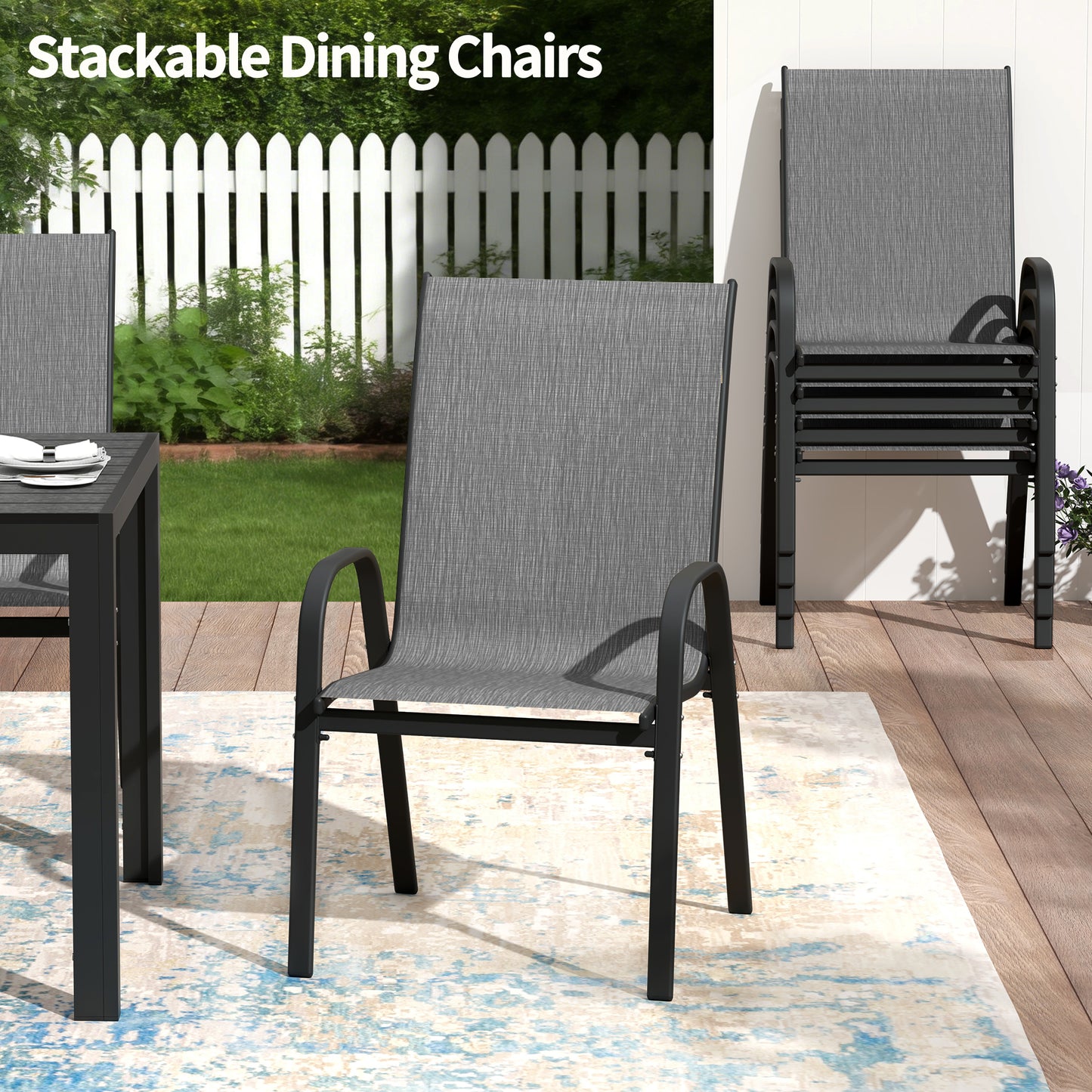 Pizzello Patio Dining Chairs#size_6pcs
