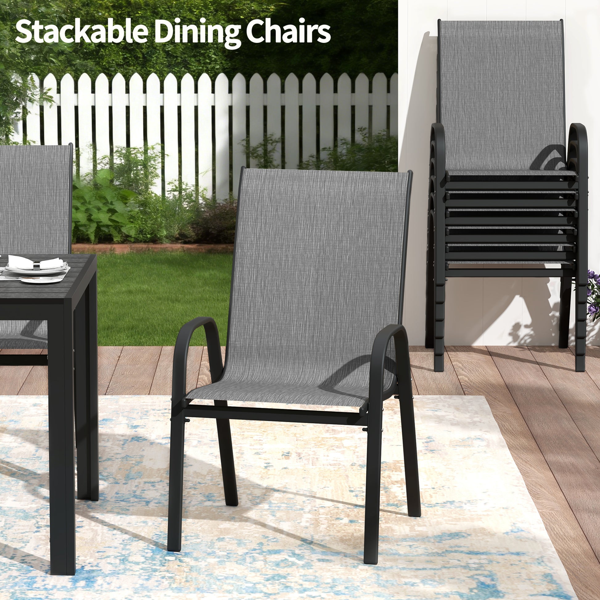 Pizzello Patio Dining Chairs#size_8pcs