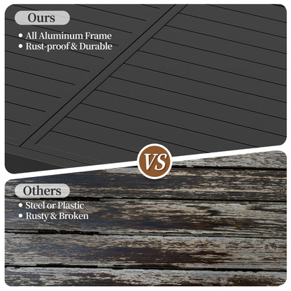 Pizzello Aluminum Patio Extendable Dining Table