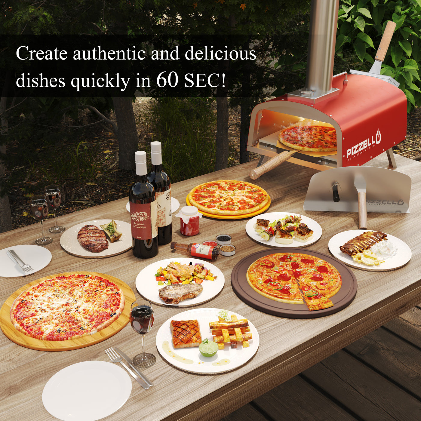 Outdoor Gas & Wood-Fired Pizza Oven#color_red