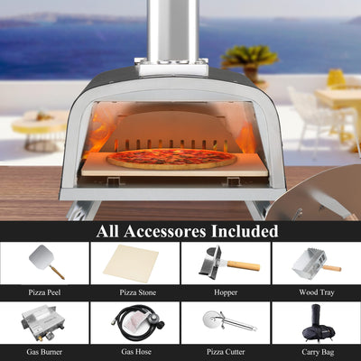 Outdoor Gas & Wood-Fired Pizza Oven in Car#color_black