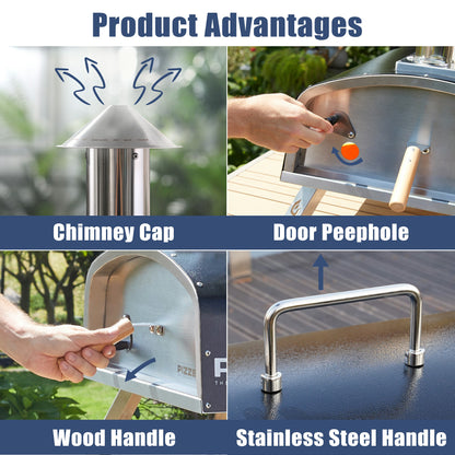 Outdoor Gas & Wood-Fired Pizza Oven in Car#color_black