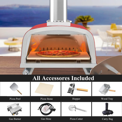 Outdoor Gas & Wood-Fired Pizza Oven in Car#color_red