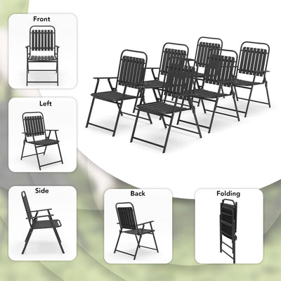 Pizzello Patio Folding Chairs#size_6pcs