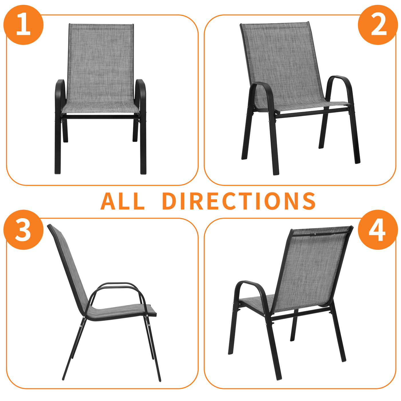Pizzello Patio Dining Chairs#size_4pcs