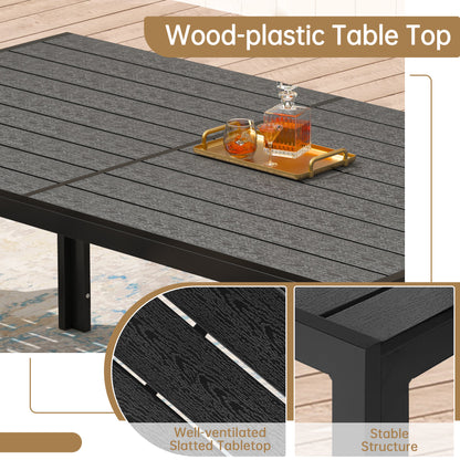 Pizzello Patio Wood-Plastic Composite Dining Table for 4-6 Person
