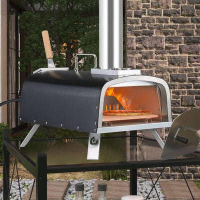 Outdoor Gas & Wood-Fired Pizza Oven in Car#color_black