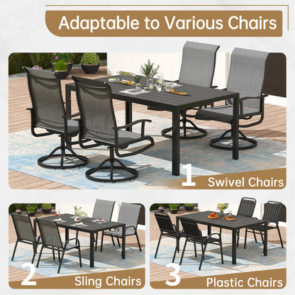 Pizzello Patio Wood-Plastic Composite Dining Table for 4-6 Person