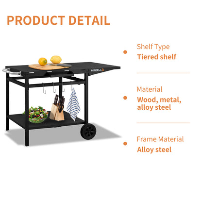 Pizzello Outdoor Grill Dining Cart Movable Pizza Oven Trolley BBQ Stand - Pizzello#size_large