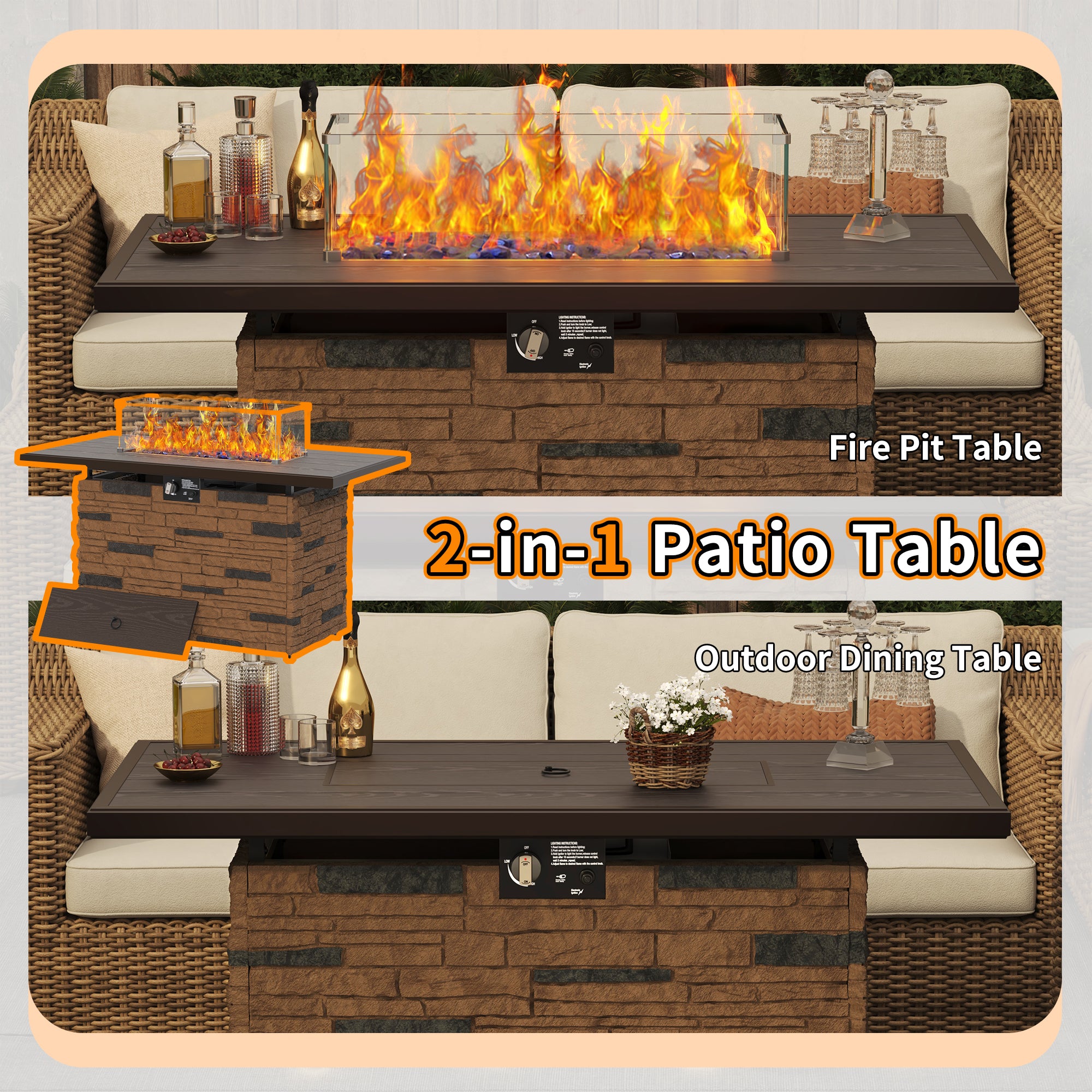 Propane Fire Pit Table | Pizzello