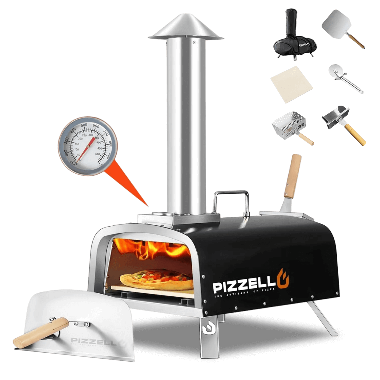 Wood Fired Outdoor Pizza Oven#color_black