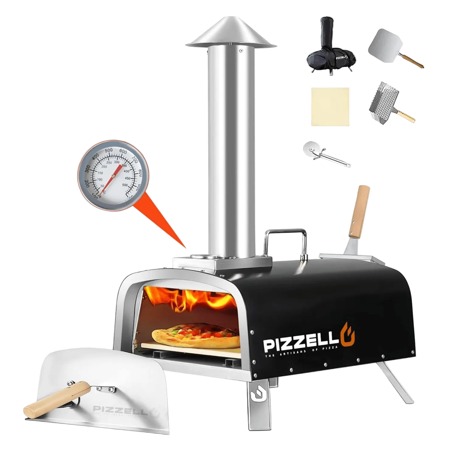 Wood Fired Outdoor Pizza Oven#color_black