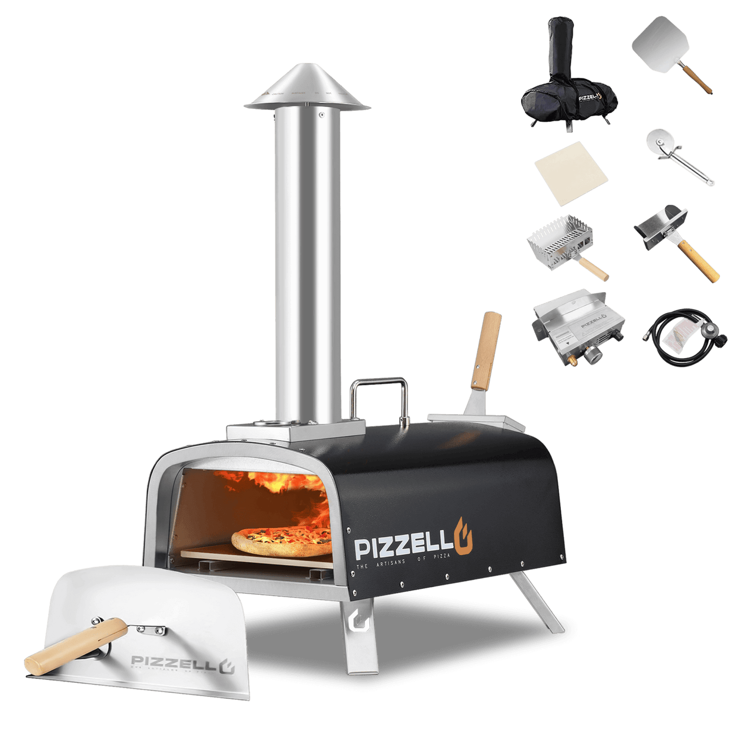 Outdoor Gas & Wood-Fired Pizza Oven in Car#color_black