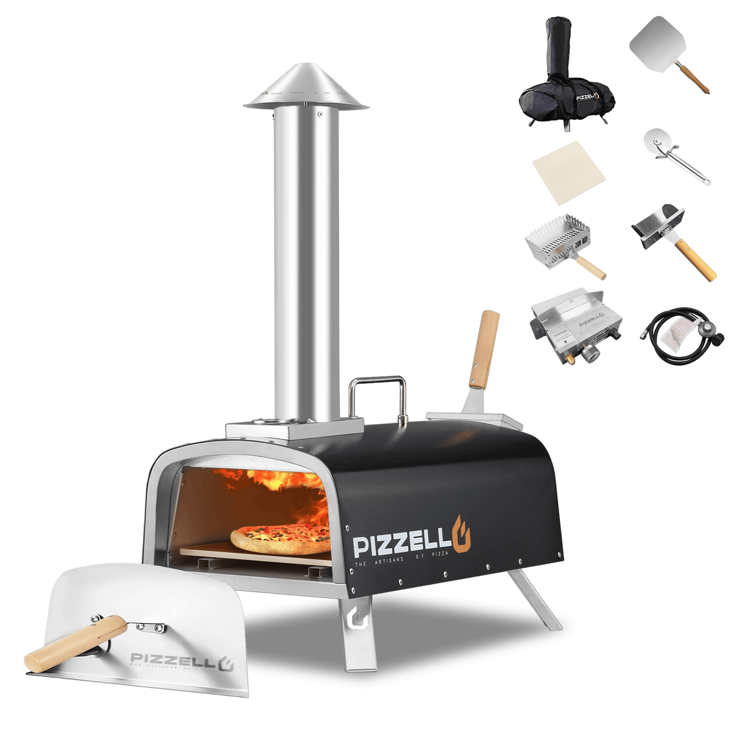 Outdoor Gas & Wood-Fired Pizza Oven in Car#color_black