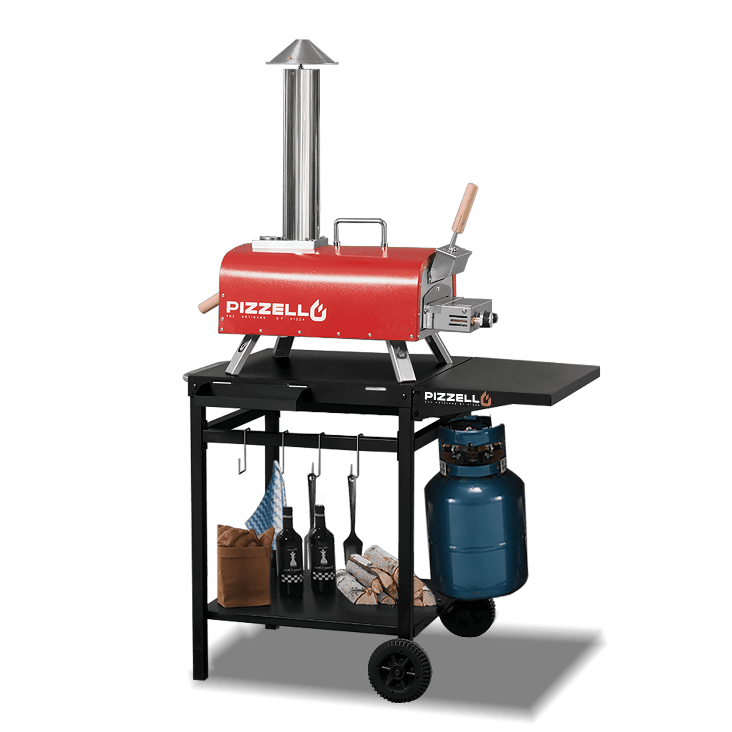 Outdoor Gas & Wood-Fired Pizza Oven in Car#color_red