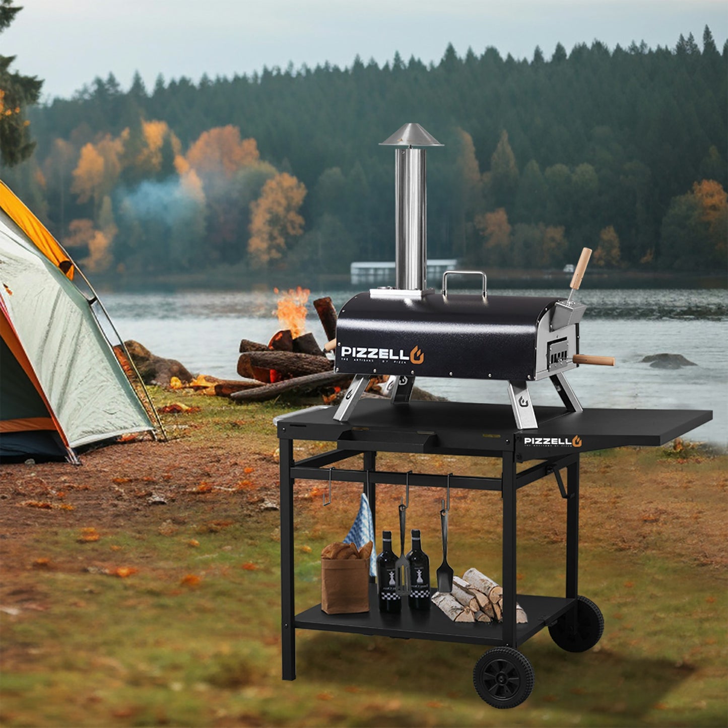 Outdoor Wood Fired Pizza Oven#color_black