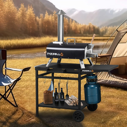 Outdoor Gas & Wood-Fired Pizza Oven in Car#color_black