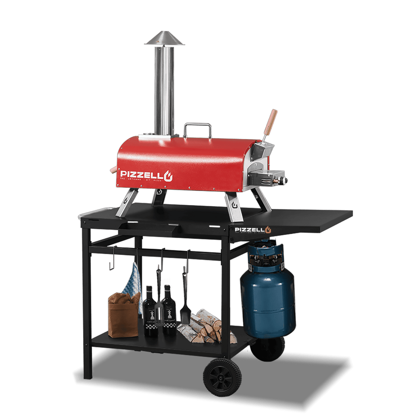 Outdoor Gas & Wood-Fired Pizza Oven in Car#color_red