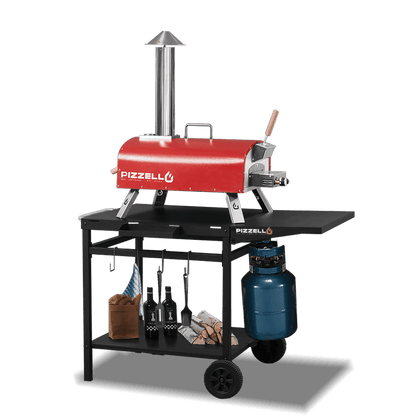 Outdoor Gas & Wood-Fired Pizza Oven in Car#color_red