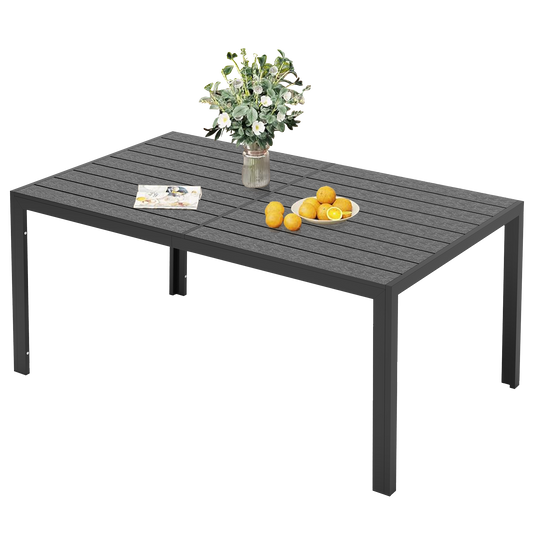 Pizzello Patio Wood-Plastic Composite Dining Table for 4-6 Person