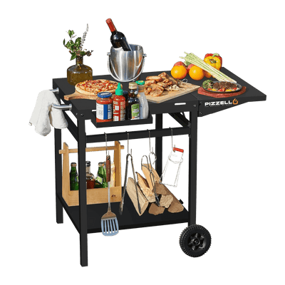 Pizzello Outdoor Grill Dining Cart Movable Pizza Oven Trolley BBQ Stand - Pizzello#size_small