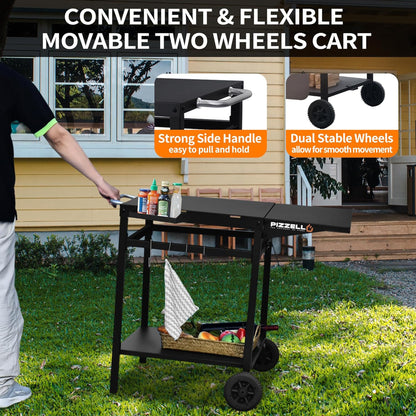 Pizzello Outdoor Grill Dining Cart Movable Pizza Oven Trolley BBQ Stand - Pizzello#size_small