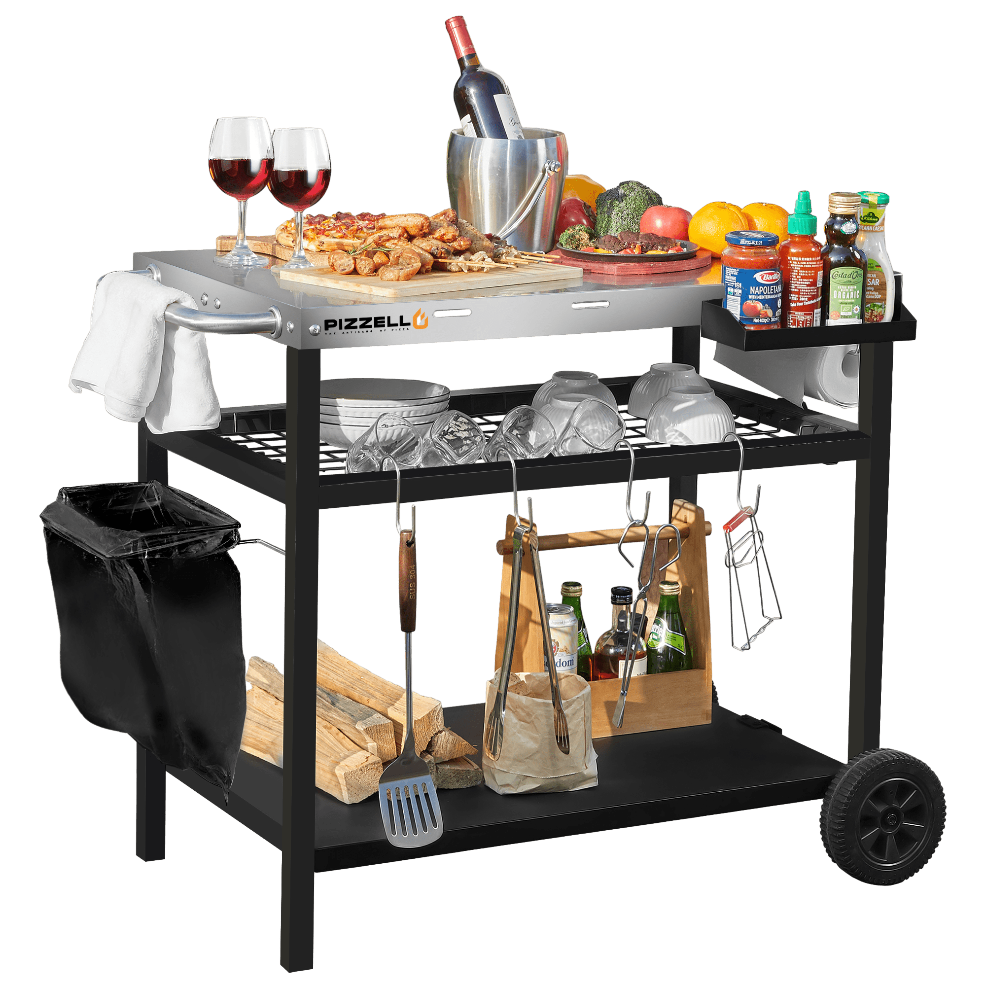 Pizzello Grande - Outdoor 2-Layer Pizza Oven Bundle with FREE Accessor