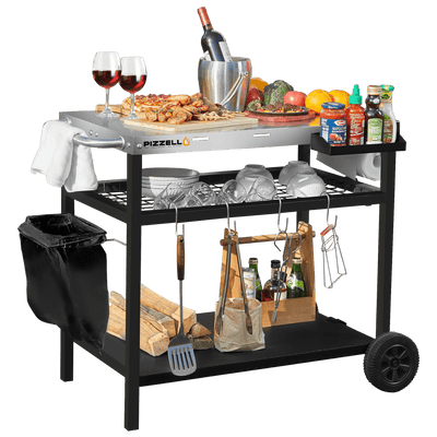 Pizzello Outdoor Grill Dining Cart Pro - Pizzello#color_silver